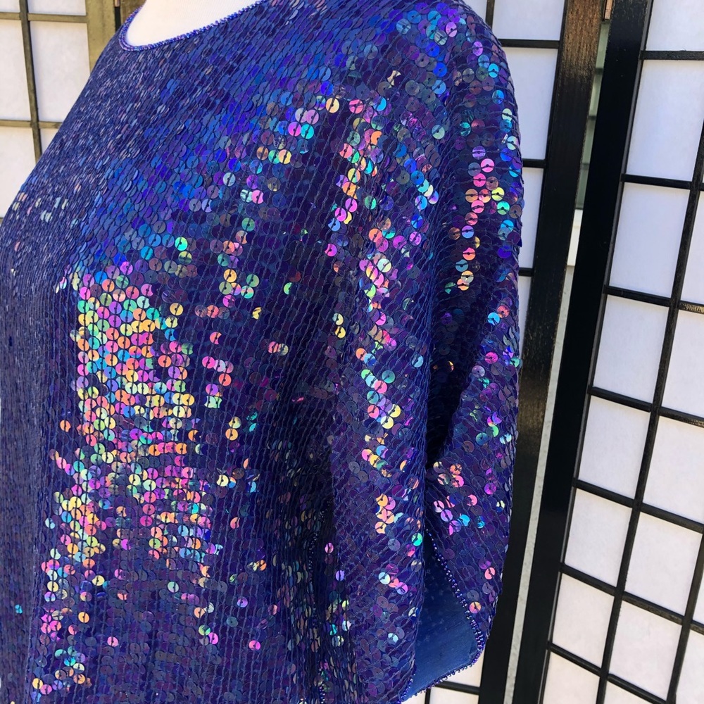 Sequin Blue Blouse - image 4